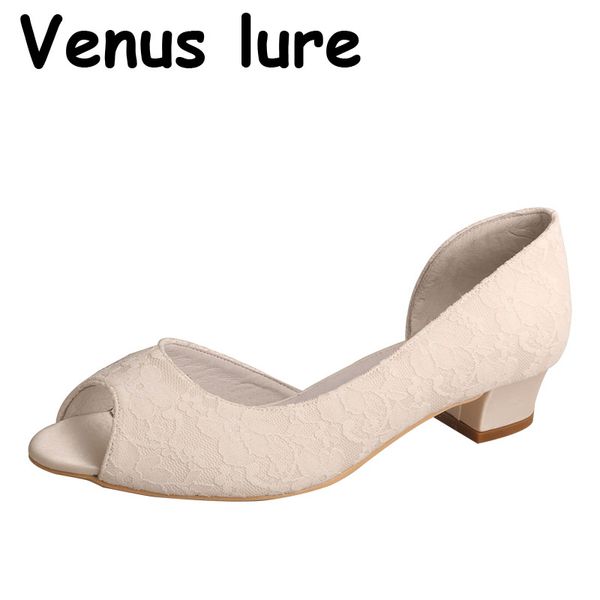

custom handmade ladies court shoes low heel size 8 ivory lace bride pumps, Black