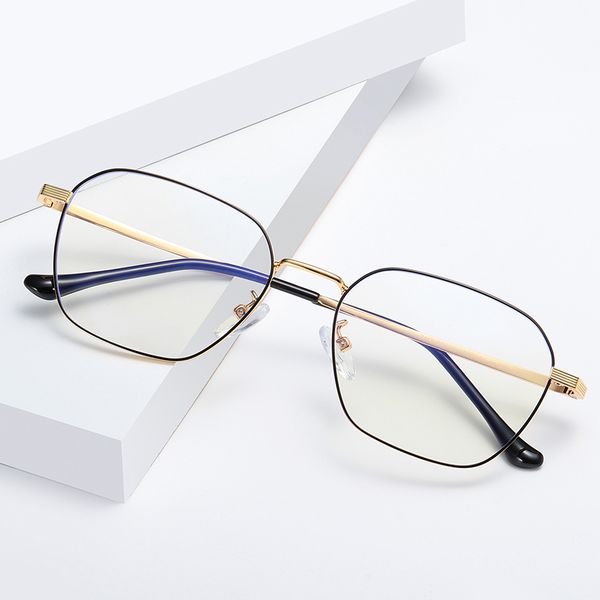 

women blocking computer bluelight eyewear vintage metal frames anti blue light glasses men's transparent spectacles for beauty, Black