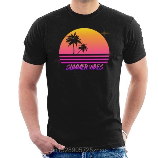 

printed camiseta summer vibes 80s retrowave men's t-shirt masculina women camiseta