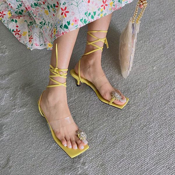 

fashion women sandals thin heel shoes bling crystal low heels ankle strap women shoes summer outdoor slippers square toe slides, Black