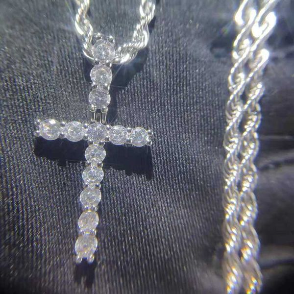

hip hop cz stone pave bling iced out silver letter pendants necklace for men women rapper jewelry