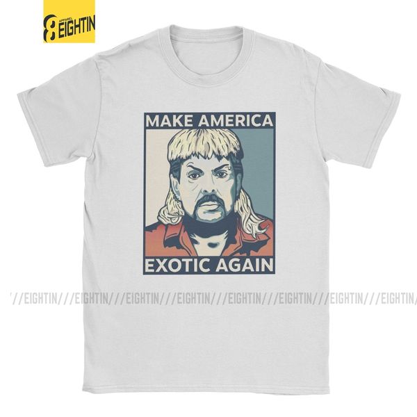 

men's t-shirt make america exotic again joe exotic tiger king cotton tees short sleeve election for president memes t shirt