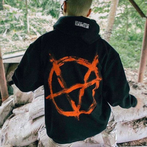 

18fw vetements red peace sign printind black sweatshirts hoodie men women pullover casual loose hip-hop highstreet hfhlwy052