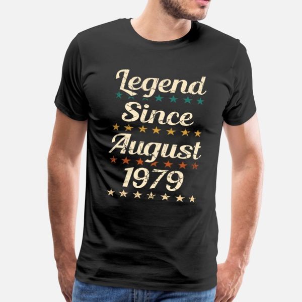 

legend since august 1979 41st birthday for t shirt men designing tee shirt round neck costume cute new fashion summer cool shirt, White;black