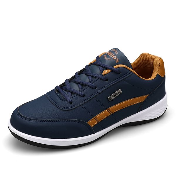 

men casual sneakers fashion design 2020 men's leisure flats lace-up men's shoes blue black casual shoes driving