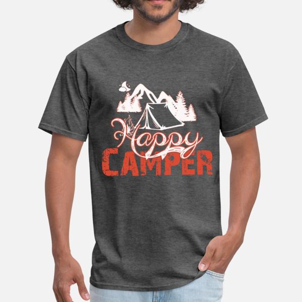 

happy camper moutain moon funny team work camp t shirt men create tee shirt s-xxxl unique fit casual summer pictures shirt