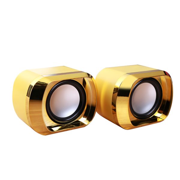 

portable speakers usb 2.0 notebook wired stereo mini computer speaker for desklappc mp3 mp4 3.5mm aux in gold