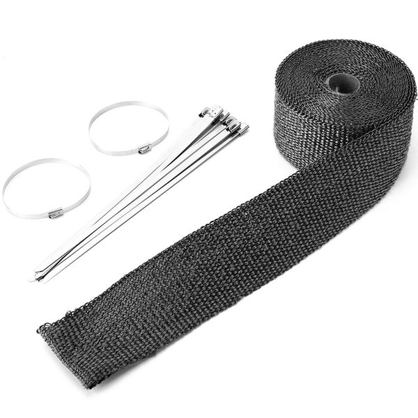 

thermal insulation tape manifold exhaust tape for motorcycle atv tractor lawnmowers fiber glass black 5mx5cmx1.5mm