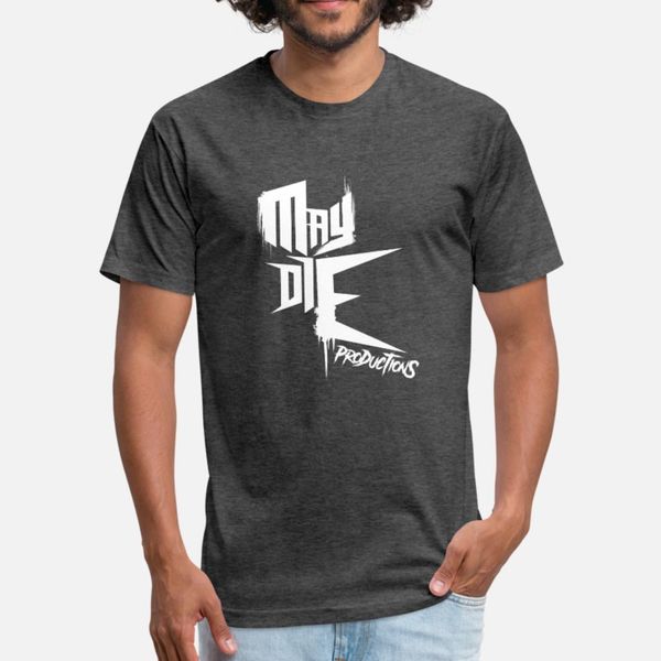

may die logo white t shirt men print cotton round collar trend fit new fashion spring trend shirt