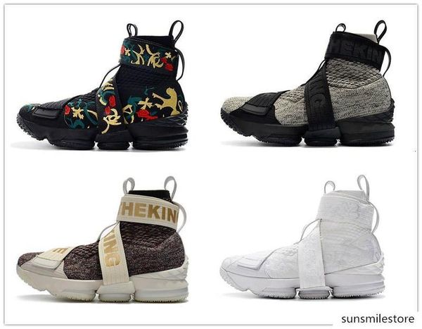 

kith x 15 xv performance lifestyle zippers straps sports shoes 15s long live the king men running shoes embroidered designer sneakers 3a, Black