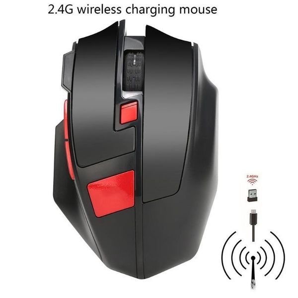 

cgjxs w2 wireless gaming mouse rechargeable 2 .4g 1600dpi luminescent backlight adjustable 6 buttons game mice for lol /cf gamer