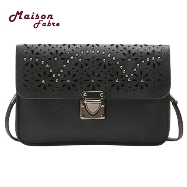 

women hasp messenger bags with floral hollow out design handbag ladies small shoulder bag bolsas female purse torebka damska