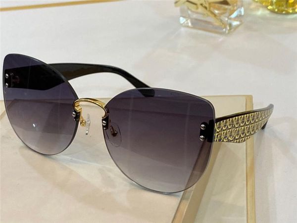 

new fashion design woman charming cat eye sunglasses 2021 frameless avant-garde popular design uv400 protective glasses, White;black