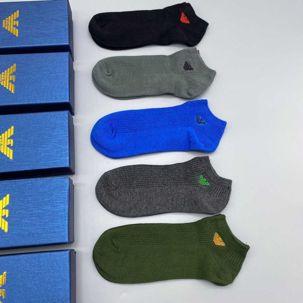 

mens socks 2020 new fashion sock slippers letters with eagle pattern haute couture with 5 pairs boxed for wholesale lll20852, Black