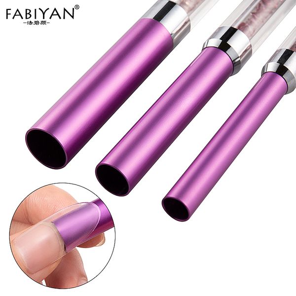 

nail art kits 3pcs/set c curve rhinestone metal handle bar uv acrylic 2 way tips shaping rod stick tube manicure tool different size