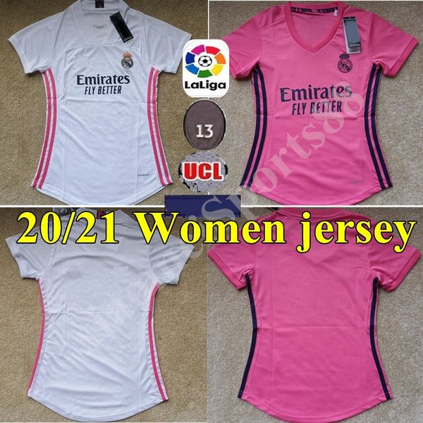 

2021 new real madrid home away woman home #7 hazard soccer jersey 2019 madrid asensio isco kroos marcelo girl football shirt uniform, Black;yellow