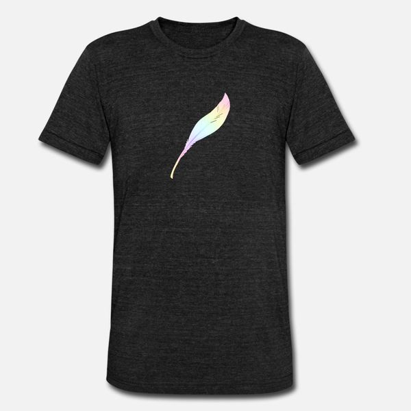 

pastel rainbow feather t shirt men personalized 100% cotton crew neck basic solid fitness breathable spring autumn normal shirt