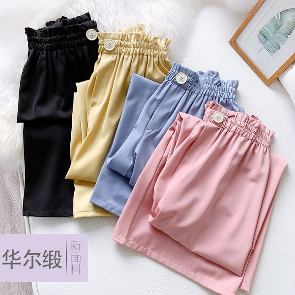 

gigogou summer autumn long women straight pants pendant silky high waist wide leg pants casual loose female trousers 2020 cx200807, Black;white