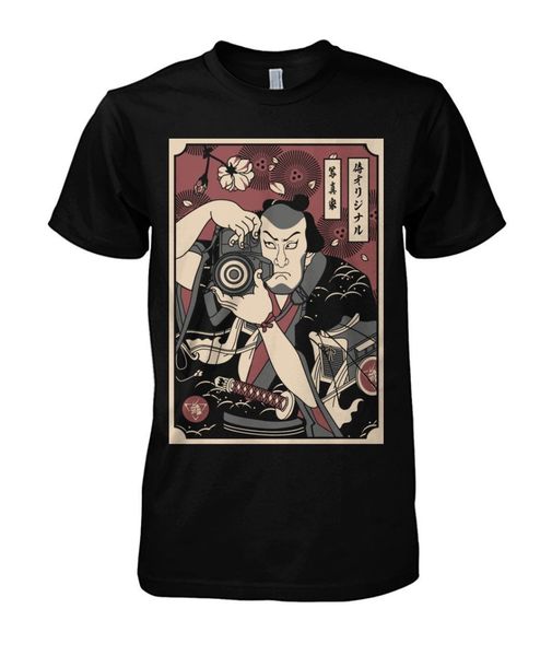

фотограф samurai смешной черный t-shirt 2019 мужчины лето новый бренд мужчин o образным вырезом с коротким рукавом хлопок мужская футболка д
