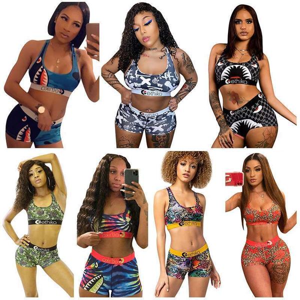 

ethika boxers ethika women beachwear bikini women 2 piece ethika set vest tank bras swimsuit beach playsuit shark plaid swim suits tankinis, Gray