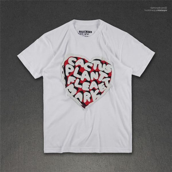 

pattern short sleeve crew neck fashion tees cpfm summer designer casual tshirt couple alphabet print love, White