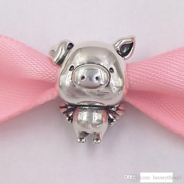 

Authentic 925 Sterling Silver Beads Pippo The Flying Pig Charm Charms Fits European Pandora Style Jewelry Bracelets & Necklace 798253