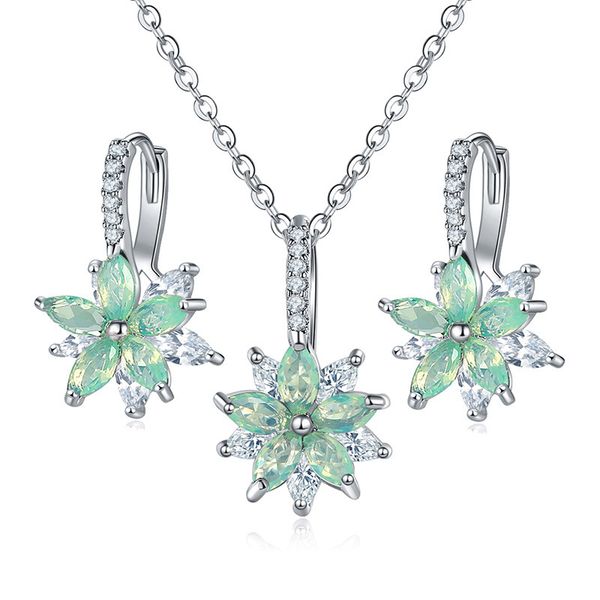 

seven color blue earrings zircon earring with 3a zircon korean fashion temperament womens ear clip multi-color suit, Golden;silver