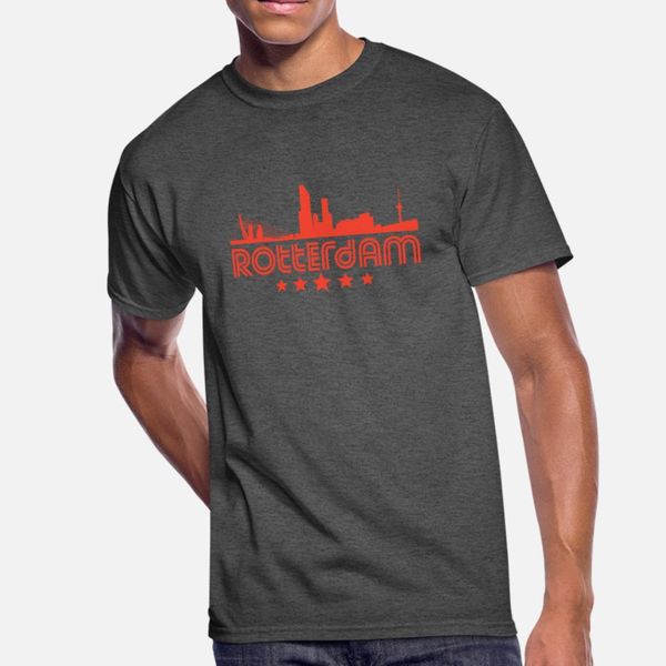 

retro rotterdam skyline t shirt men personalized cotton s-xxxl pattern loose new fashion summer style cool shirt
