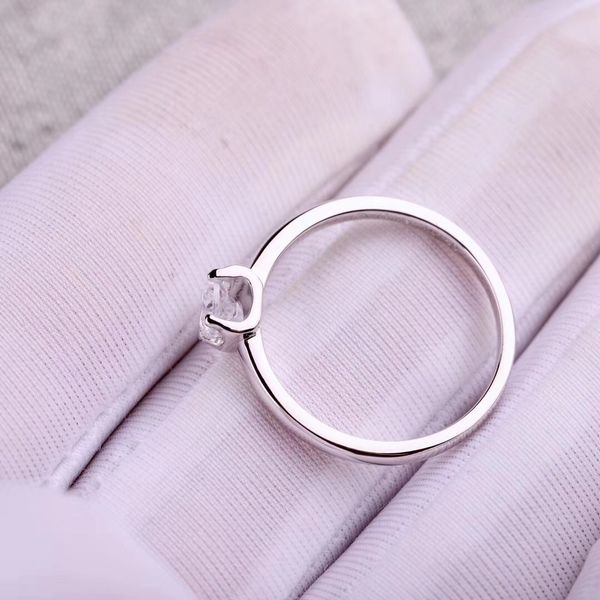 

s925 pure silver paris design women ring with diamond decorate stamp charm in 5-8# us size women jewelry ps6458, Golden