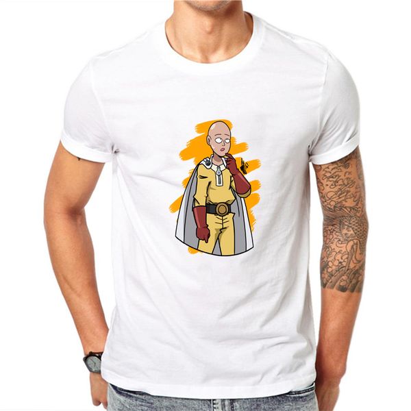 

one punch man tshirt men funny creative design print streetwear japanese anime men o-neck t shirt summer tee white tshirt