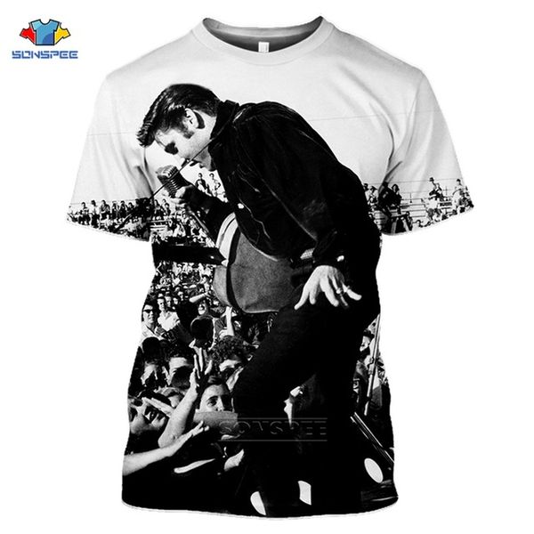 

popular singer elvis presley king of rock summer short-sleeve homme gym 3d print shirts oversized plus size oversized men clothing