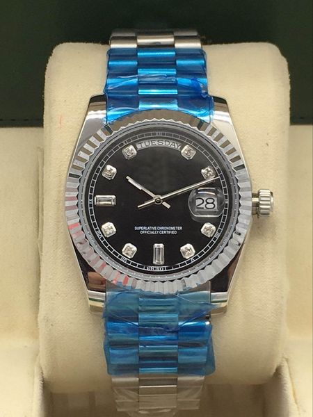 

day-date master designer watch, , president, men's movement watch, millennium bracelet, stainless steel dial. folding clasp, triangular, Slivery;brown