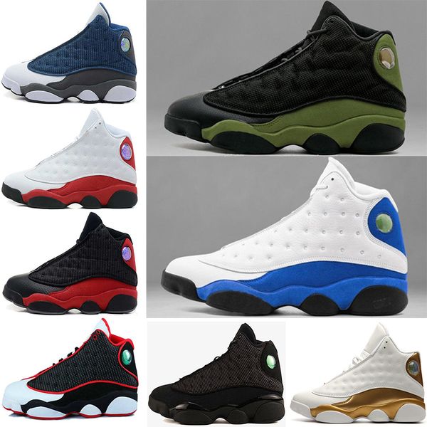 

13 13s basketball shoes black cat dmp olive mens shoes love respect playoffs chicago hyper royal he got game athletic sport sneakers