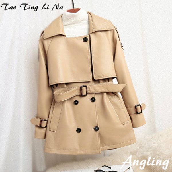 

2020 women spring genuine real sheep leather jacket r7, Black;brown