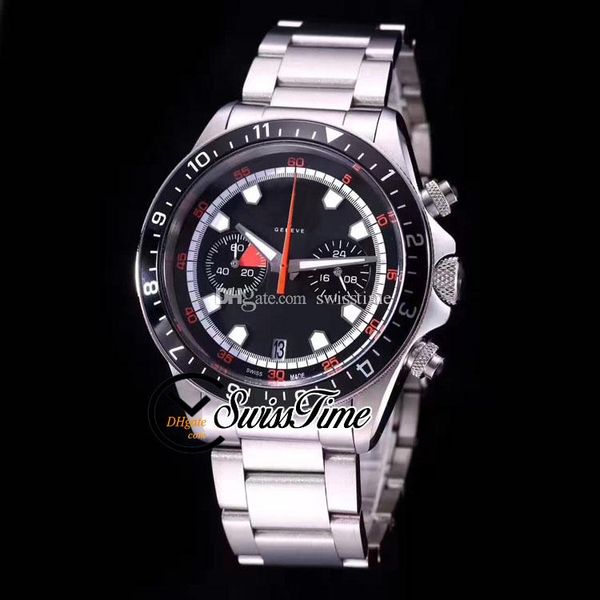 

new dial miyota quartz watch steel chronograph steel white blue mens swisstime m70330 case inner bracelet b56b2 stainless satch uqdsb, Slivery;brown