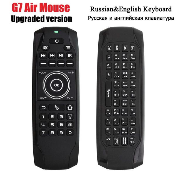 

2020 g7 russian backlit air mouse with ir learning wireless mini keyboard universal 2.4g remote control for android tv box
