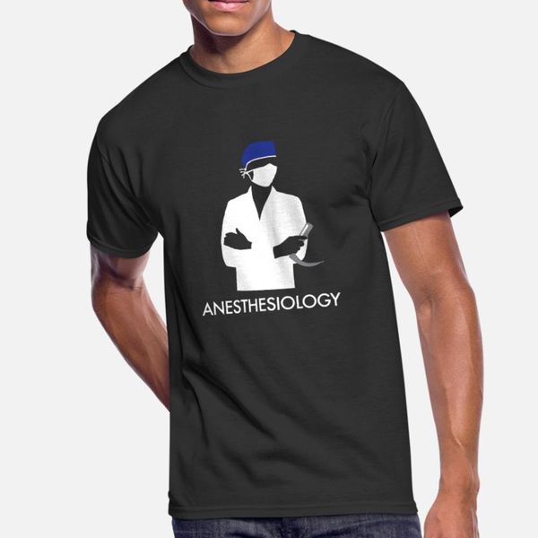 

anesthesiology t shirt men printing 100% cotton crew neck natural loose building spring autumn novelty shirt