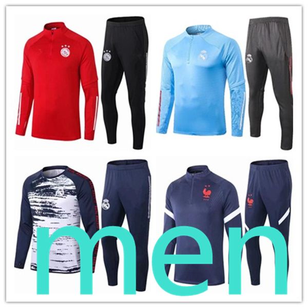 

2020 2021 mens men s soccer tracksuit football training real madrid maillots jersey retro maillot kit ajax player version survetement, Black