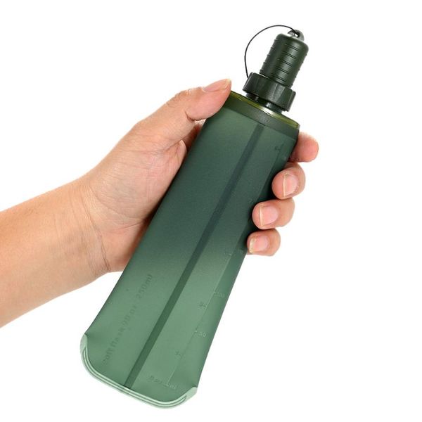 

tpu folding soft flask sport water bottle running camping hiking water bag collapsible drink fitness cycling bladder bag
