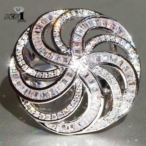 

yayi jewelry princess cut 7.7 ct white zircon silver color engagement rings wedding heart rings girls party ring gifts 903, Golden;silver