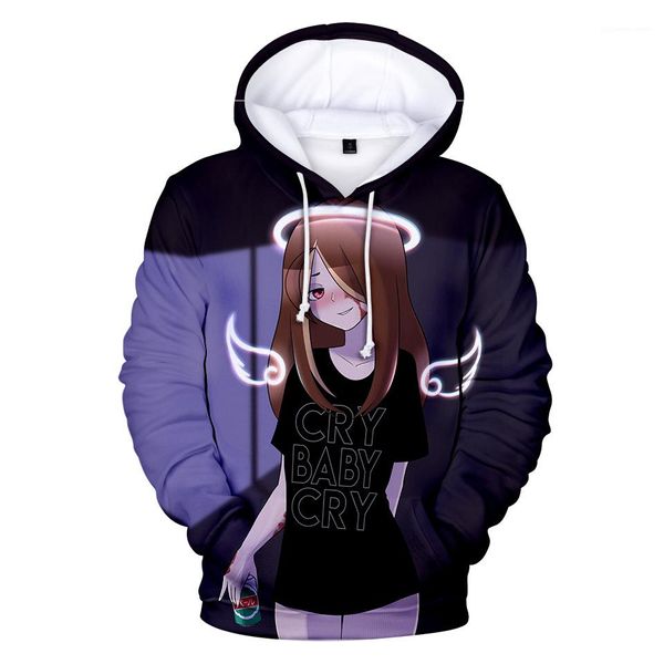 

hoodie designer crybaby 3d printed hooded sweatshirts cute pullovers teenager girl women, Black