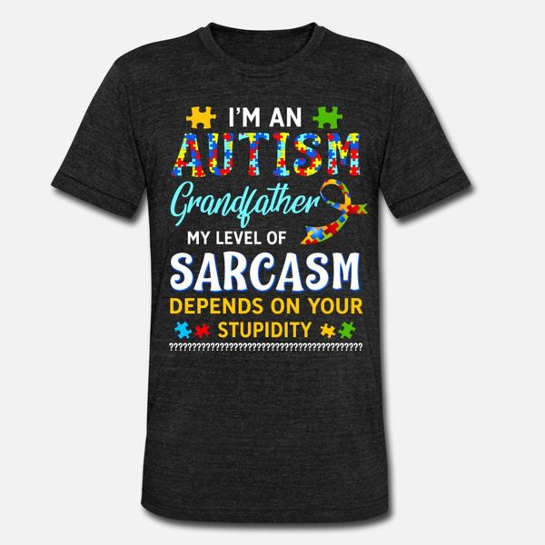

autism grandfather t shirt men customized 100% cotton s-xxxl standard anti-wrinkle authentic summer style pattern shirt