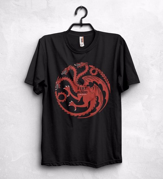 

2019 мода лето горячей продажи fire and blood футболка top таргариен дейенерис stormborn tee рубашка