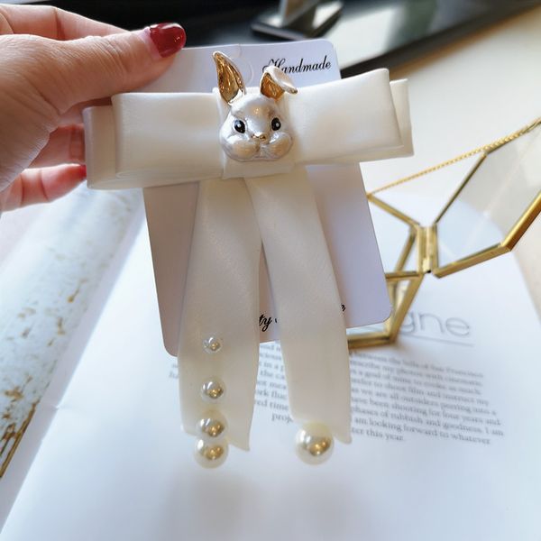 

new white ribbon tic brooch pin bowknot pearl brooches accessories ladie collar broaches pin badge for women jewelry, Gray
