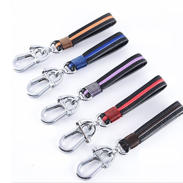

high-grade horseshoe button car keys anti-loss mobile phone number men and women couples leather waist hanging metal keys, Silver