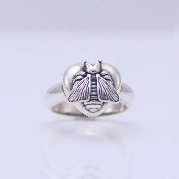 

sterling silver bee ring women men ins jewelry pure s925 ancient silver rings