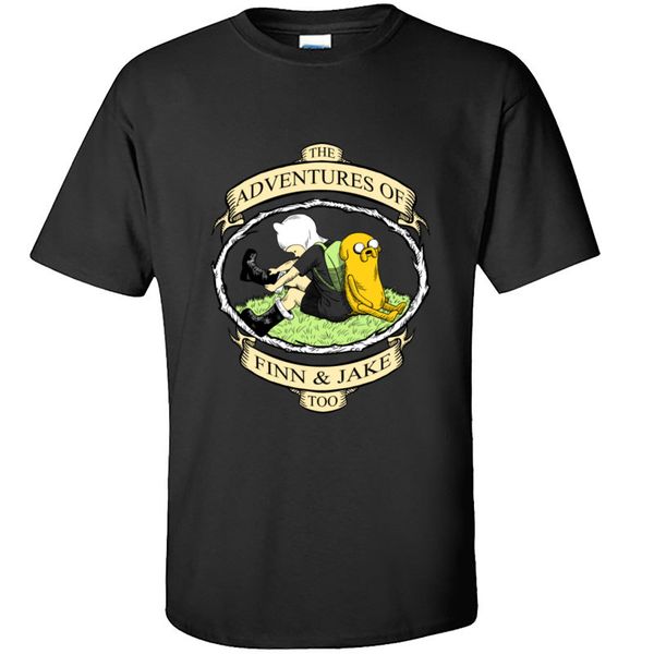 

cartoon adventure time tee shirt adventures of finn jake too 100% cotton funny printed men's t shirt kawaii clothing shirt