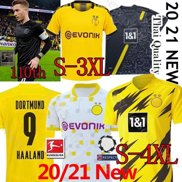 

borussia dortmund 110th reus 17 haaland19 20 21 emre can m.gotze sancho reyna camisas de futebol bvb paco hazard brandt soccer uniform, Black;yellow