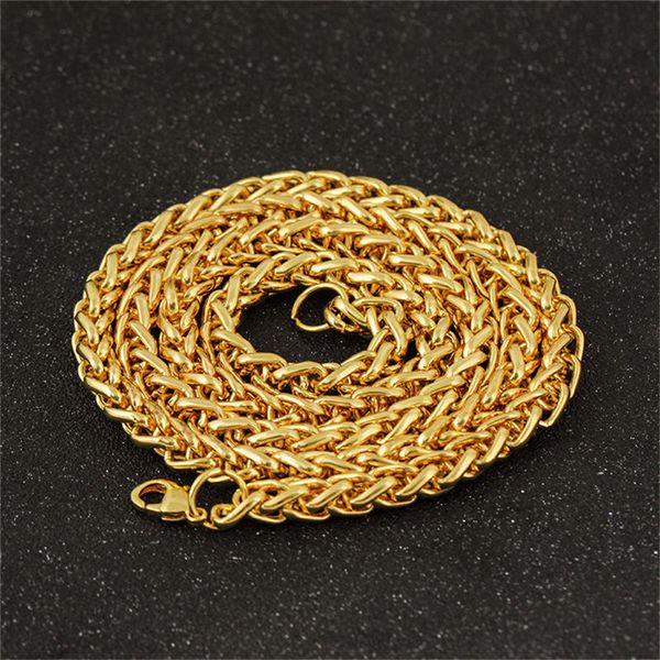 

hip hop width 5mm 7mm rope chain necklace twisted gold color steampunk male accessories necklaces for women men jewelry, Silver