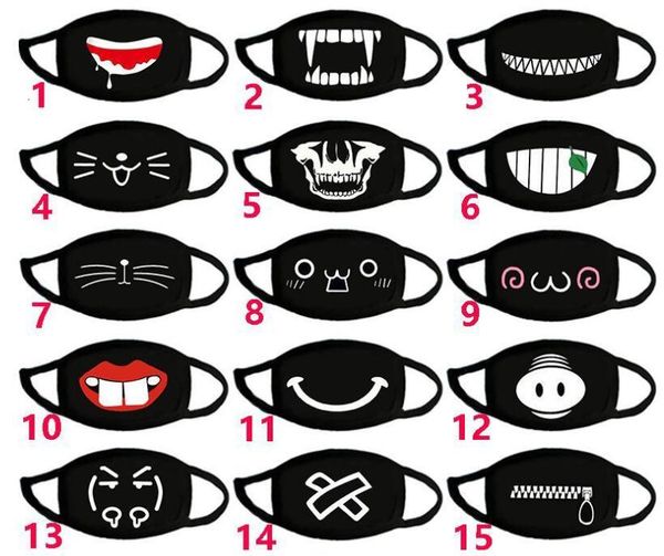 

teeth smile cute bear mask winter mask creative cotton cool travel face cover men women kpop mask decorative black props
